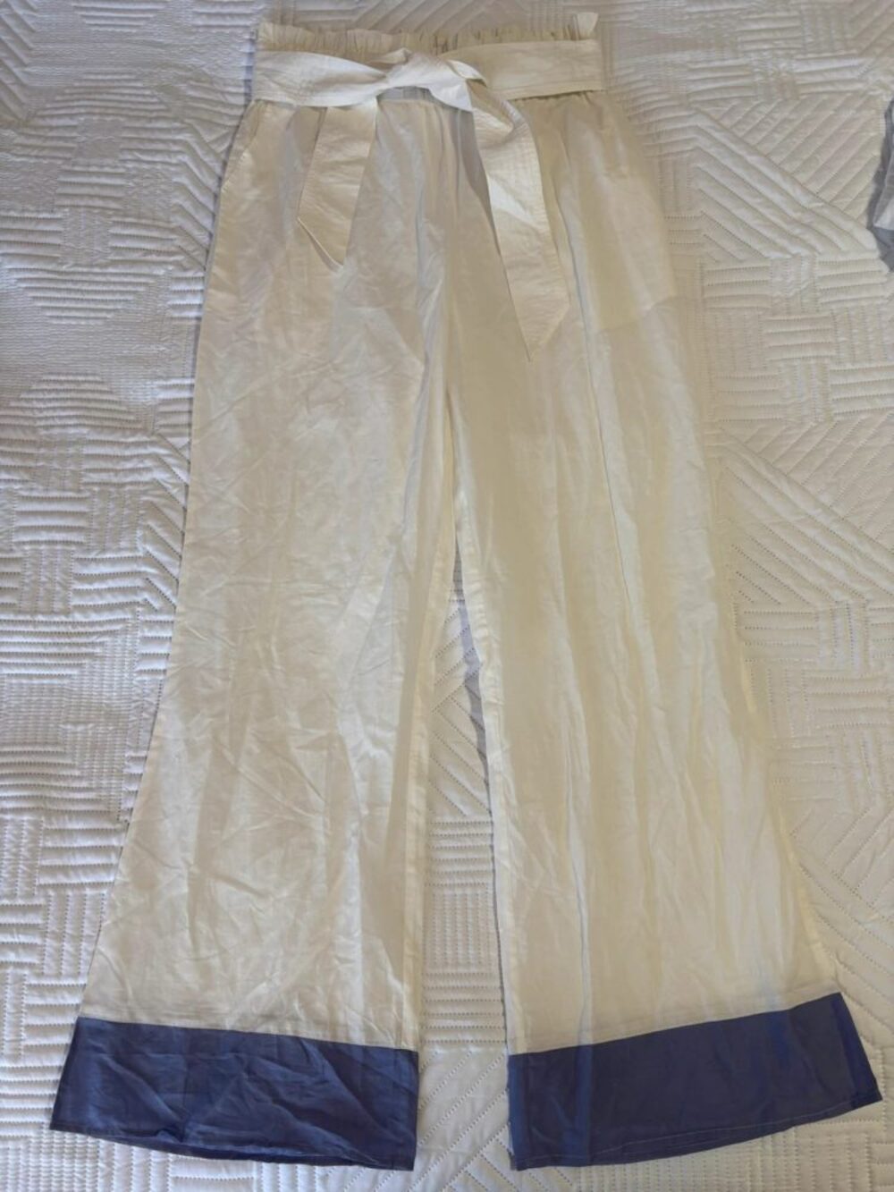 White thin linen type pants